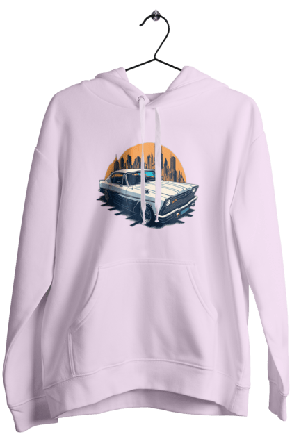 Жіноче худі з принтом "Вінтажне зображення авто". Автомобіль, вінтажне зображення, місто. 2070702