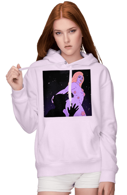 Жіноче худі з принтом "Фіолетова Дівчина". Дівчина, тіло. 2070702