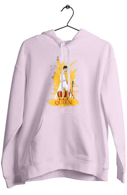 Women's hoodie with prints Freddie Mercury. Freddie mercury, lettering, music, queen, rock, rock band. 2070702