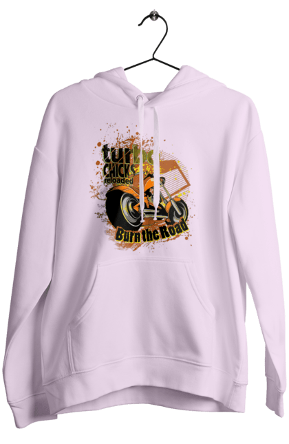Women`s hoodie with prints Turbo Moped. Moped, riding, speed. 2070702
