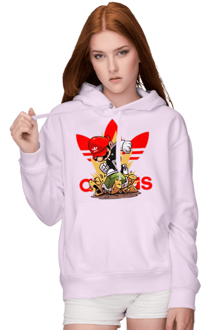 Women's hoodie with prints Adidas Mario. Adidas, character, game, mario, mario bros, nintendo, super mario bros. 2070702