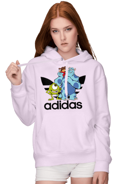 Жіноче худі з принтом "Adidas Корпорація монстрів". Adidas, monsters inc, pixar, адідас, корпорація монстрів, мультфільм. 2070702