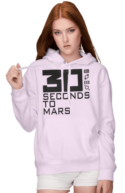 Женское худи с принтом Thirty Seconds to Mars. 30 seconds, 30 секунд, thirty seconds, альтернативный рок, группа, музыка, рок, хард-рок. 2070702