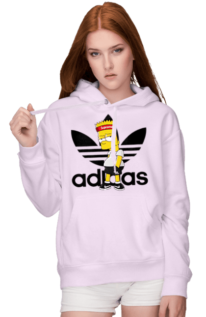 Жіноче худі з принтом "Adidas Барт". Adidas, bart, адідас, барт, мультфільм, серіал, сімпсон. 2070702