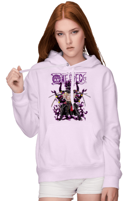 Women's hoodie with prints One Piece Zoro. Anime, manga, one piece, roronoa zoro, straw hat pirates, swordsman, zoro. 2070702