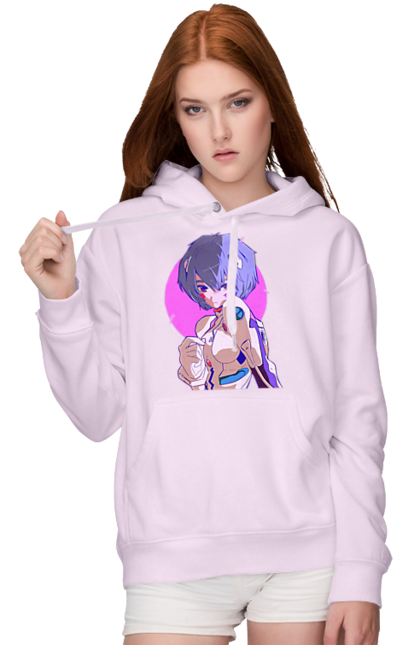 Women's hoodie with prints Evangelion Rei. Anime, evangelion, eve, kaoru, manga, rei ayanami, shinji. 2070702