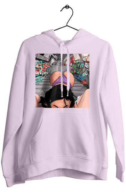 Жіноче худі з принтом "Дівчина На Колінах Перед Хлопчиною". Гола, жопа, на колінах, смоктати. 2070702