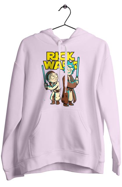 Женское худи с принтом Рик и Морти. Rick and morty, star wars, звездные войны, мультфильм, научная фантастика, приключения, рик, рик и морти, сериал. 2070702