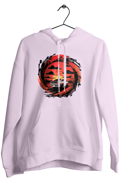Women`s hoodie with prints Ferrari at sunset. Car, cars, ferrari, ferrari at sunset. 2070702