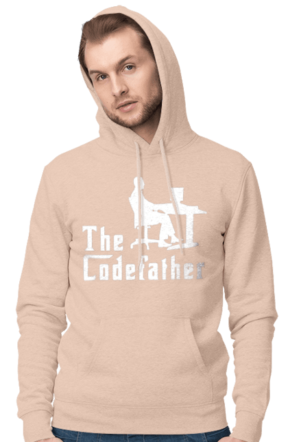 Чоловіче худі з принтом "Батько коду". Айті, айтішник, батько коду, для айтішника, для програміста, подарунок айтішнику, подарунок програмісту, програміст, розробник. 2070702