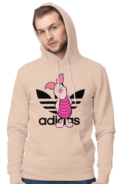 Men's hoodie with prints Adidas Piglet. Adidas, adidas, cartoon, piglet, winnie the pooh. 2070702