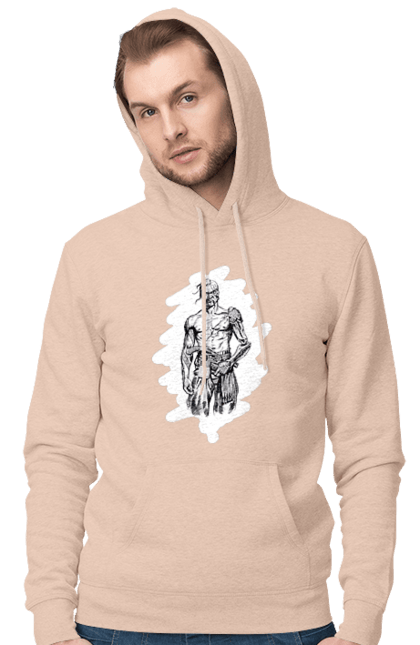 Men`s hoodie with prints Cyborgs of ukraine. Cossack, cyborg, forelock, patriot, pistol, ukrainian, vusa, zbroya. 2070702