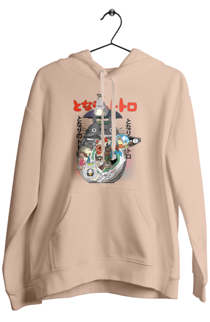 Men's hoodie with prints Totoro. Adventures, anime, comedy drama, fantasy, film, my neighbor totoro, tv series. 2070702