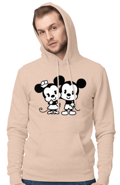 Чоловіче худі з принтом "Міккі Маус та Мінні Маус". Mickey mouse, minnie mouse, дісней, міккі, міккі маус, мінні маус, мультфільм. 2070702