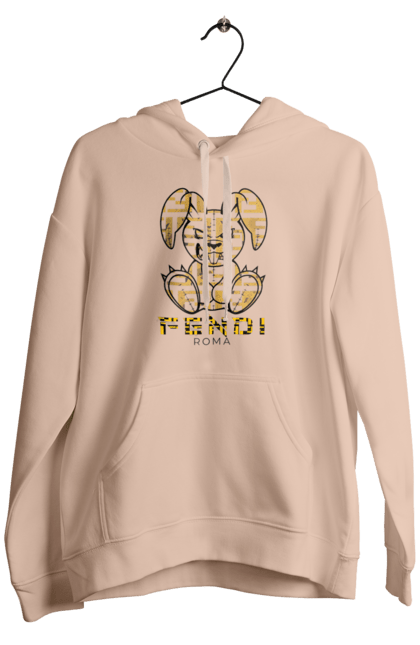 Мужское худи с принтом Fendi. Fendi, бренд, дом моды, заяц, италия, люкс, мода, одежда, сумка, фенди. 2070702