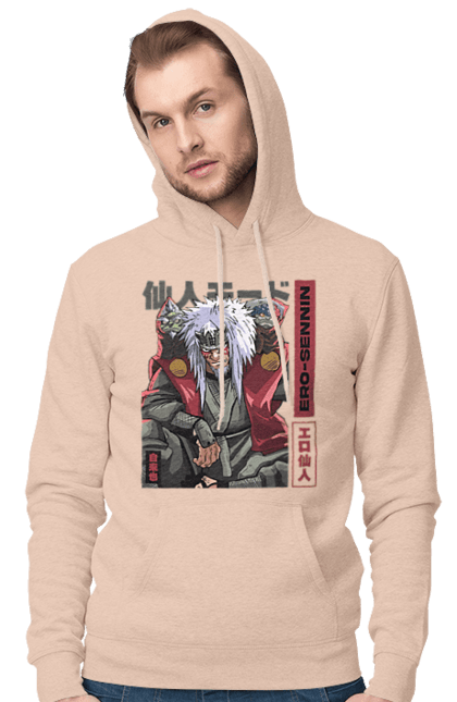 Men's hoodie with prints Naruto Jiraiya. Anime, hokage, jiraiya, manga, naruto, shinobi, shonen. 2070702