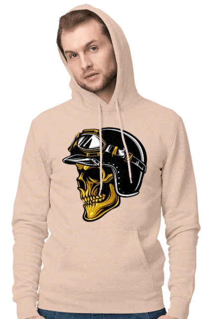 Skull in a motorcycle helmet