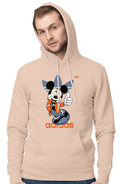 Чоловіче худі з принтом "Adidas Міккі Маус". Adidas, mickey mouse, адідас, дісней, міккі, міккі маус, мультфільм. 2070702