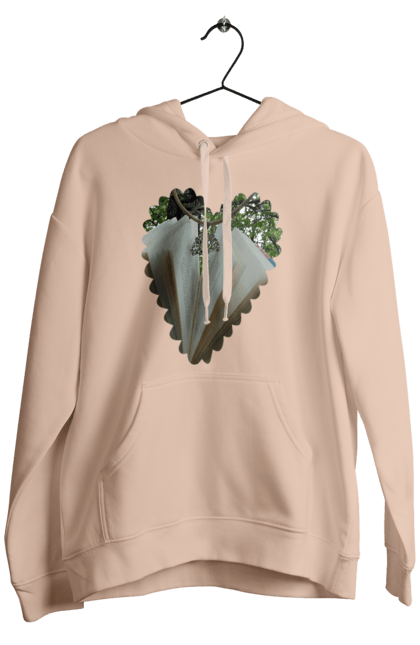 Men`s hoodie with prints Book valentine. Books, decoration, heart, heart shape, love, nature, reading, wood. 2070702