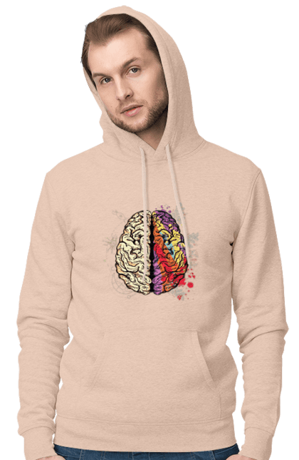 Чоловіче худі з принтом "Творчість та логіка". Бінарний, біткоїн, біткойн, валюта, гроші, крипто, наука, програміст, программист, творчество, техно, хакер, художник, цветной. 2070702