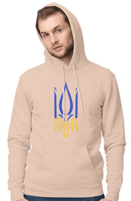 Men`s hoodie with prints Coat of arms of Ukraine. Agrarians, areshtovich, butch, chornobaivka, fri mon, ghost of kiev, glory to ukraine, go fuck yourself, greenery, heroes, horde, irpin, kharkiv, kim, kyiv, mariupol, mriya, no war, odessa, orcs, peace, putin fucked up, russian military ship, start a war, ukraine, war. 2070702