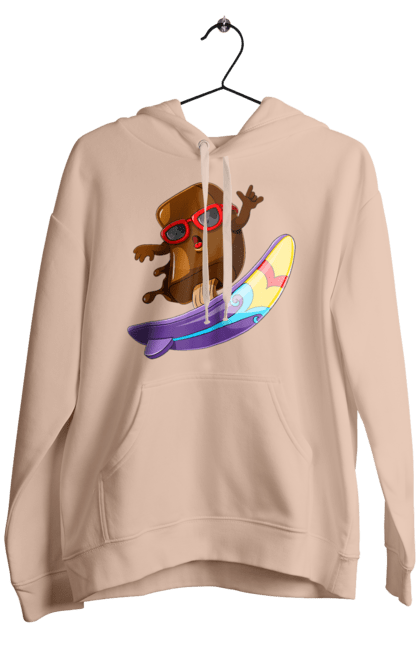 Чоловіче худі з принтом "Мороженко На Серфі". Літо, морозиво, окуляри, серфінг. 2070702