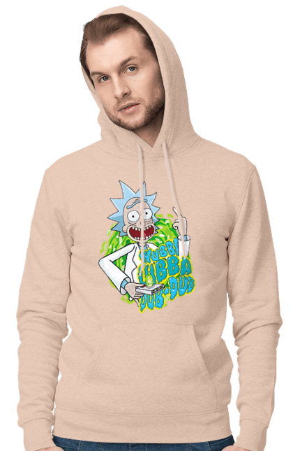 Чоловіче худі з принтом "Рік та Морті". Rick and morty, мультфільм, наукова фантастика, пригоди, рік, рік і морті, трагікомедія, чорний гумор. 2070702