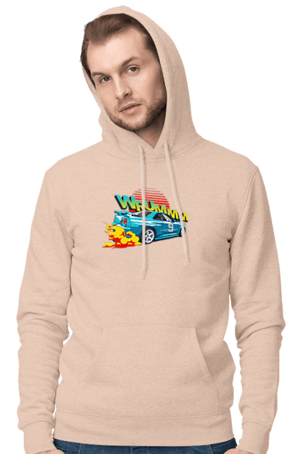 Men`s hoodie with prints Auto. Auto, drift, into the fire, money, speed, sport, sports cars, streets. 2070702