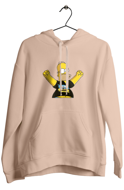 Men`s hoodie with prints Simpson and the Russian ship. Homer, homer simpson, patriot, russian ship, ship brand, simpson, ukraine, victory, war. 2070702