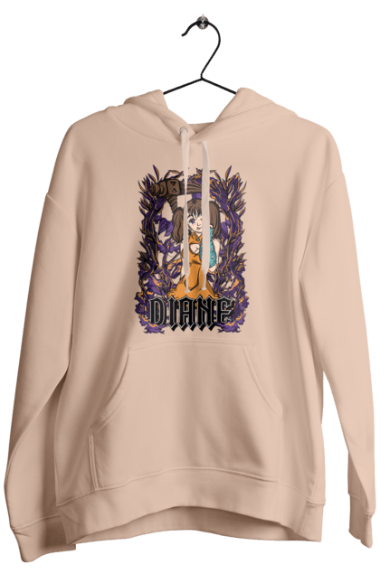 Men's hoodie with prints Seven Deadly Sins Diane. Adventures, anime, comedy, diana, diane, fantasy, manga, seven deadly sins. 2070702