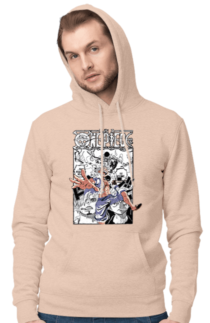 Men's hoodie with prints One Piece Luffy. Anime, luffy, manga, monkey de luffy, one piece, pirates. 2070702