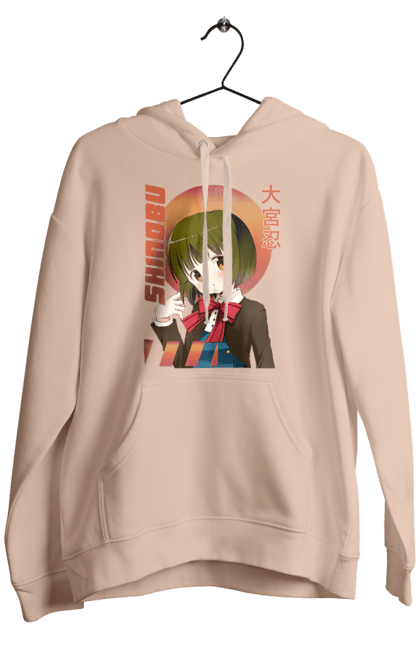 Men's hoodie with prints Kiniro Mosaic Shinobu Omiya. Anime, gold mosaic, kiniro mosaic, kinmoza, manga, shinobu, shinobu omiya. 2070702