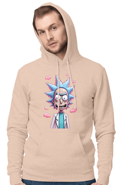 Чоловіче худі з принтом "Рік та Морті". Rick and morty, мультфільм, наукова фантастика, пригоди, рік, рік і морті, трагікомедія, чорний гумор. 2070702