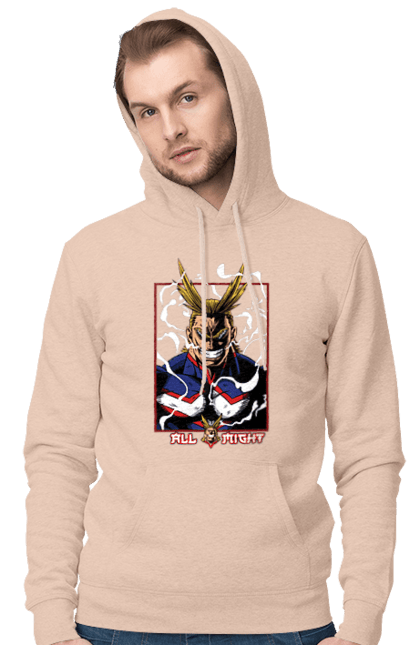 Чоловіче худі з принтом "Моя академія героїв Всемогутній". All might, my hero academia, yagi toshinori, академія юей, аніме, всемогутній, манга, моя геройська академія, один за всіх, тошинорі ягі. 2070702