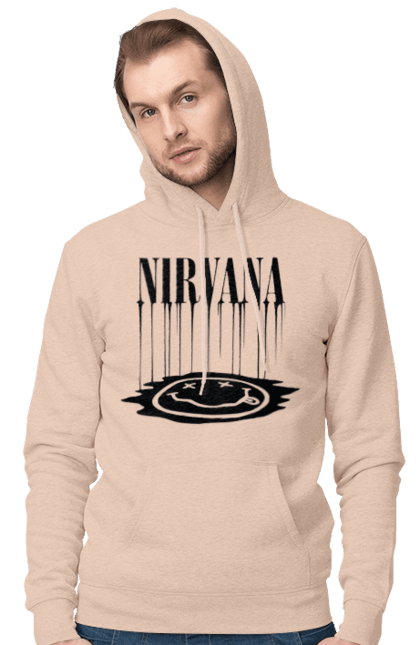 Men's hoodie with prints Nirvana. Alternative rock, grunge, hard rock, kurt cobain, nirvana, punk rock, rock band. 2070702