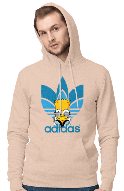 Men's hoodie with prints Adidas Bart. Adidas, bart, cartoon, simpson. 2070702