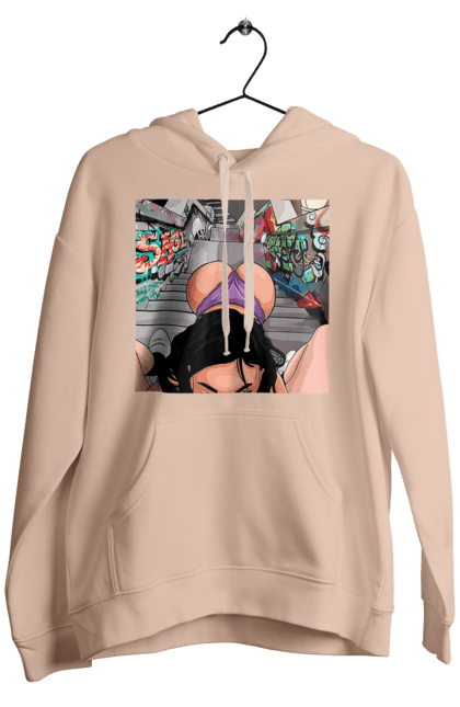 Чоловіче худі з принтом "Дівчина На Колінах Перед Хлопчиною". Гола, жопа, на колінах, смоктати. 2070702