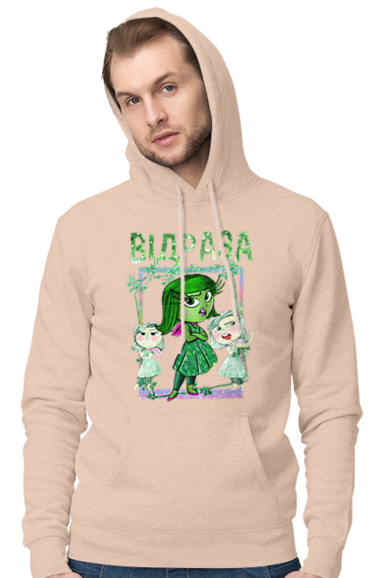 Men's hoodie with prints Inside Out Disgust. Cartoon, disgust, emotions, inside out, pixar. 2070702