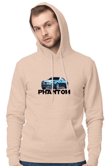 Men`s hoodie with prints Rolls royce. Auto, car, luxury class, phantom, rolls royce, sedan. 2070702