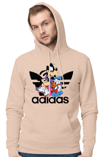 Чоловіче худі з принтом "Adidas Міккі Маус". Adidas, mickey mouse, адідас, дісней, міккі, міккі маус, мультфільм. 2070702