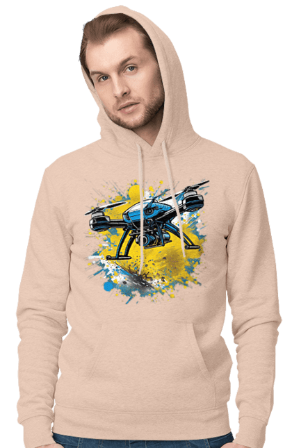 Чоловіче худі з принтом "Дрон". Дрон, зсу, символ україни, україна, фпв дрон. 2070702