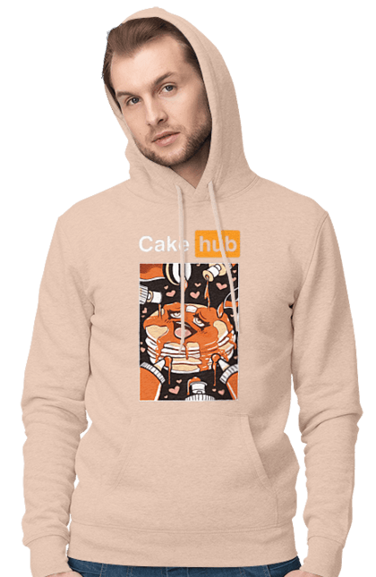 Чоловіче худі з принтом "Кейк Хаб". Брутальна, гумор, кейк хаб, порн хаб, прикол. 2070702