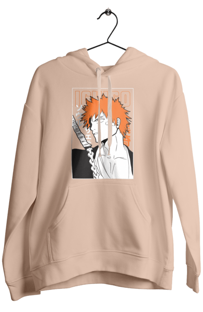 Мужское худи с принтом Блич Ичиго Куросаки. Anime, bleach, ichigo kurosaki, manga, аниме, блич, ичиго, ичиго куросаки, манга. 2070702