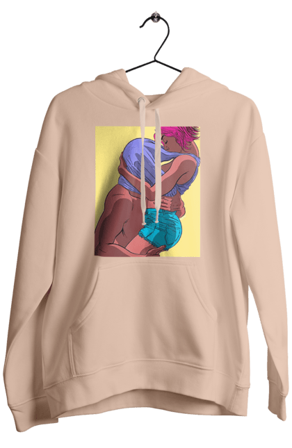 Чоловіче худі з принтом "Чоловік Під Майкою У Дівчата". Пристрасть, сиськи. 2070702