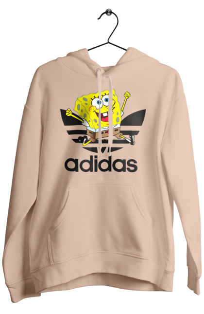 Мужское худи с принтом Adidas Губка Боб. Adidas, spongebob, адидас, баскетбол, губка боб, мультик, мультсериал, мяч, спанч боб, спорт. 2070702