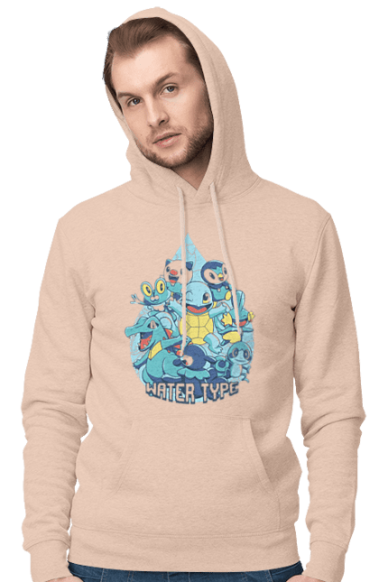 Men's hoodie with prints Pokemon Squirtle. Anime, games, nintendo, pokemon, pokemon go, squirtle. 2070702