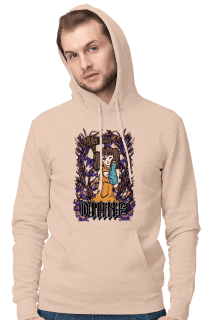 Men's hoodie with prints Seven Deadly Sins Diane. Adventures, anime, comedy, diana, diane, fantasy, manga, seven deadly sins. 2070702