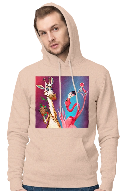 Giraffe And Flamingo At The Party