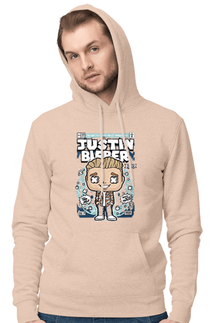 Чоловіче худі з принтом "Justin Bieber". Бібер, джастін, джастін бібер, музика, поп-музика, реп. Funkotee