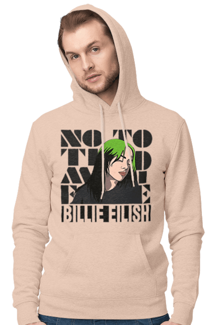 Чоловіче худі з принтом "Біллі Айліш". Біллі айліш, логотип біллі айліш, принт біллі айліш, співачка біллі айліш. 2070702